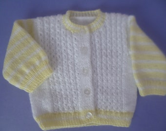 Unisex Newborn Cardigan Sweater, Baby Boy Sweater, Baby Girl Sweater,  Hand Knitted with Soft Hypoallergenic Wool,