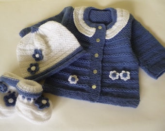 SALE... SALE...Baby Set, Purple Baby Set, 3 to 6 Months, Baby Shower Gift, , Knitted Baby Set, Christmas Baby Gift, Baby Girl Set.