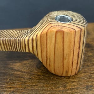 Hand Carved One Piece Wood Pipe - &quot;Ruminations”
