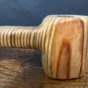 Hand Carved One Piece Wood Pipe - &quot;Getting the straight skinny.”&quot;