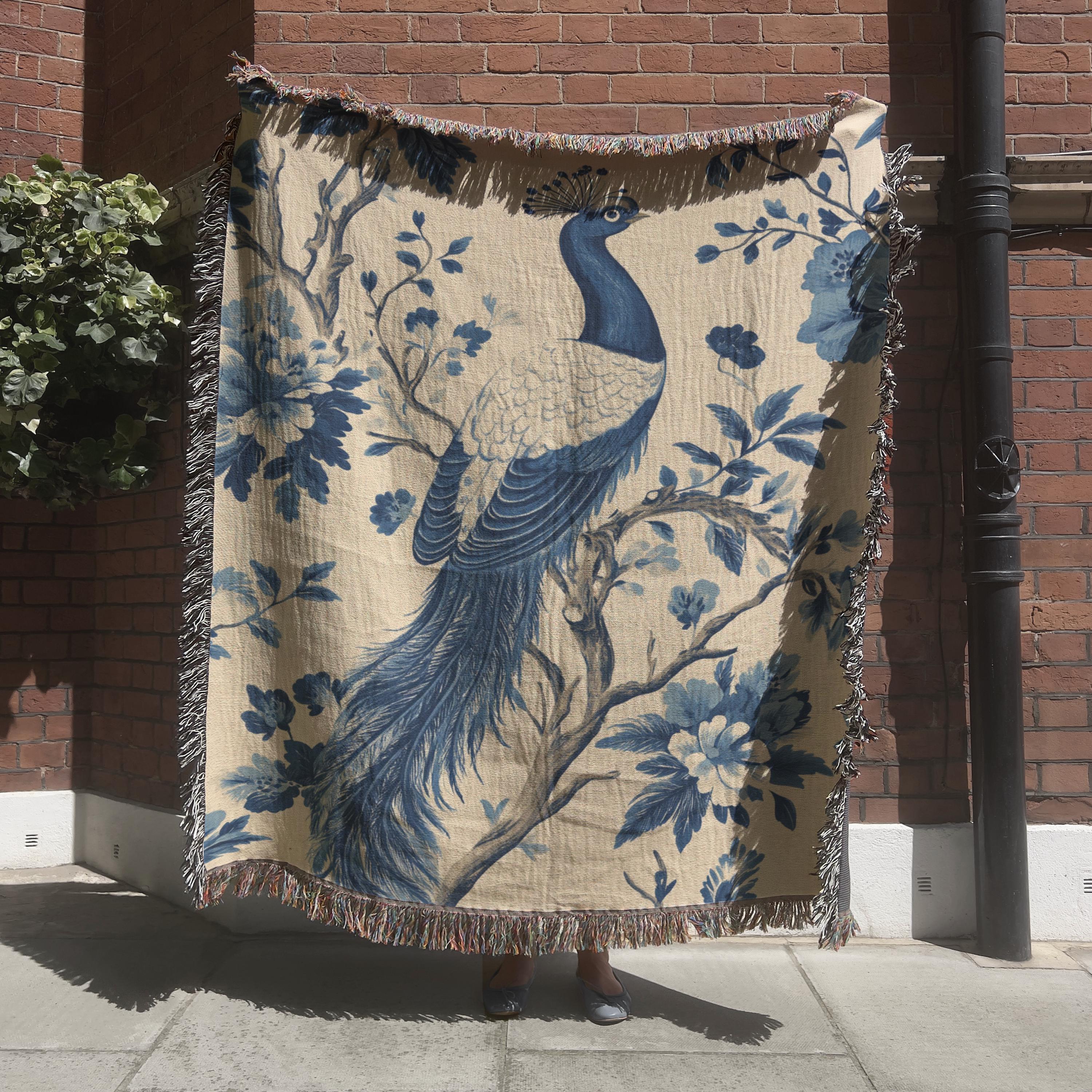 Antique Blue & White Woven Blanket - Etsy