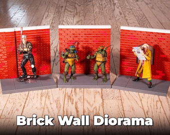 Modular Urban Alley Brick Wall Diorama: 1/12 Scale Action Figure Display