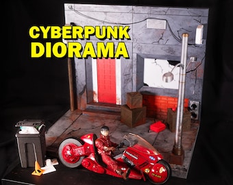 Cyberpunk Street Diorama: 1/12 Scale Action Figure Display