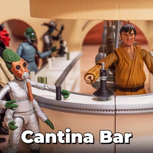 Mos Eisley Cantina Bar Diorama - Star Wars inspired Action Figure Display for Black Series 1/12 Scale and Vintage Collection 1/18 Scale