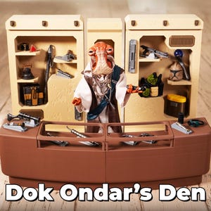 Dok Ondar&#39;s Den of Antiquities - Black Series 1/12 Scale & Vintage Collection 1/18 Scale Diorama - Star Wars Galaxy&#39;s Edge inspired display