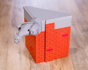 Gargoyle Perch Diorama Action Figure Display - Superhero and Villain City Rooftop Display for Comic Book Action Figures