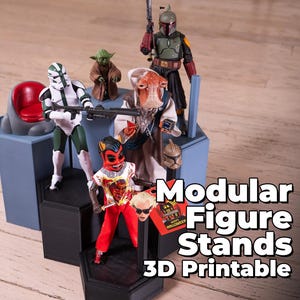 Modular 1/12 Action Figure Stands STL FILE - build your custom display!
