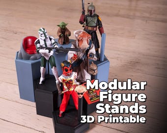 Modular 1/12 Action Figure Stands STL FILE - build your custom display!