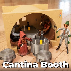 Diorama del stand de la cantina de Mos Eisley: exhibición de figuras de acción inspiradas en Star Wars para la serie Black a escala 1/12 y la colección Vintage a escala 1/18