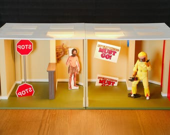 Backrooms Diorama - Modular & Expandable 1/12 Scale Horror Action Figure Display and Liminal Space Room