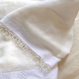 Einfach Habesha | Damen & Herren Weiß Tilet Netela | Äthiopische traditionelle handgewebte Schal | Kirche und Gebet | Äthiopischen Bild 3