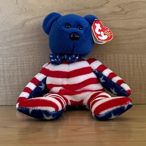 Beanie Baby original Liberty 2001, azul, guardado desde que lo compré