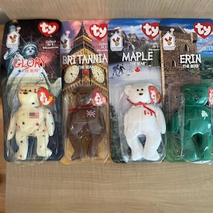 Complete set McDonalds Beanie Baby with 1993 dated tags for 1999 copyright year
