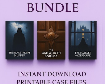 3 Unsolved Case Files Bundle: Detective Mystery Games in London-Paris | Printable Vintage Kits for Game Night, Christmas Party Game