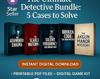 5 Unsolved Case Files Bundle, Printable Murder Mystery Detective Games, Escape Room, Adult Party Game, Holiday Party Game, Instant Download