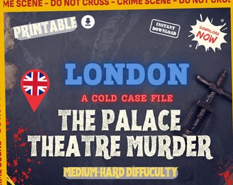 Caso sin resolver: Juego de misterio y asesinato en el Londres de los años 50 para una cita romántica, caso detectivesco imprimible, descarga instantánea, juego para fiestas navideñas