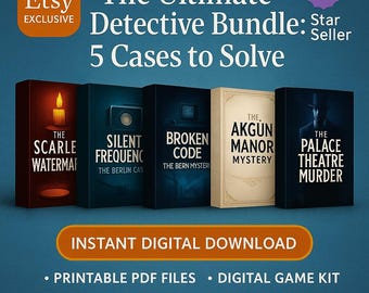 5 Unsolved Cold Case Files Bundle, Printable Murder Mystery Detective Games, At Home Escape Room, Adult Party, Holiday Party Game