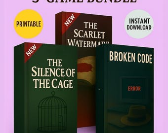 Murder Mystery Game 3-Pack, Printable Unsolved Cold Case Files, Detective Party Kit, Escape Room, Instant Download, Holiday Party Game