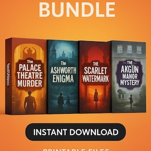 4 Pack Murder Mystery Game Bundle, Printable Unsolved Cold Case Files for Detective Party & Date Night, Instant Download Crime Solving Kit