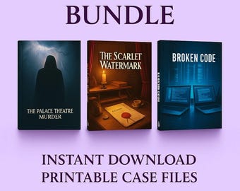 Unsolved Case Files Game Kit: 3 Murder Mystery Detective Games in London, Paris, USA | Printable Escape Room, Holiday Party Game