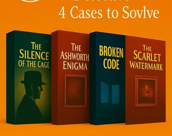 4 Detective Games Bundle, Printable Murder Mystery, Cold Case Files, Date Night, At Home Escape Room, Instant Download, Holiday Party Game