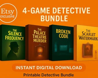 Unsolved Case File Game, Holiday Party Game, 4 Mysteries Bundle, London Paris Berlin, Printable Crime Kit, Instant Download
