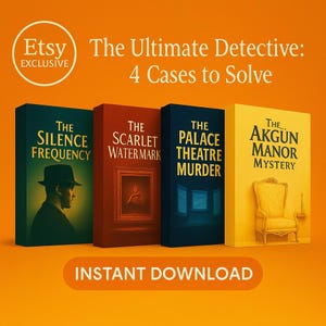 4 Unsolved Mystery Party Game Bundle | Printable Murder Mystery-Escape Room Challenge | Detective Puzzle Party | Instant Download