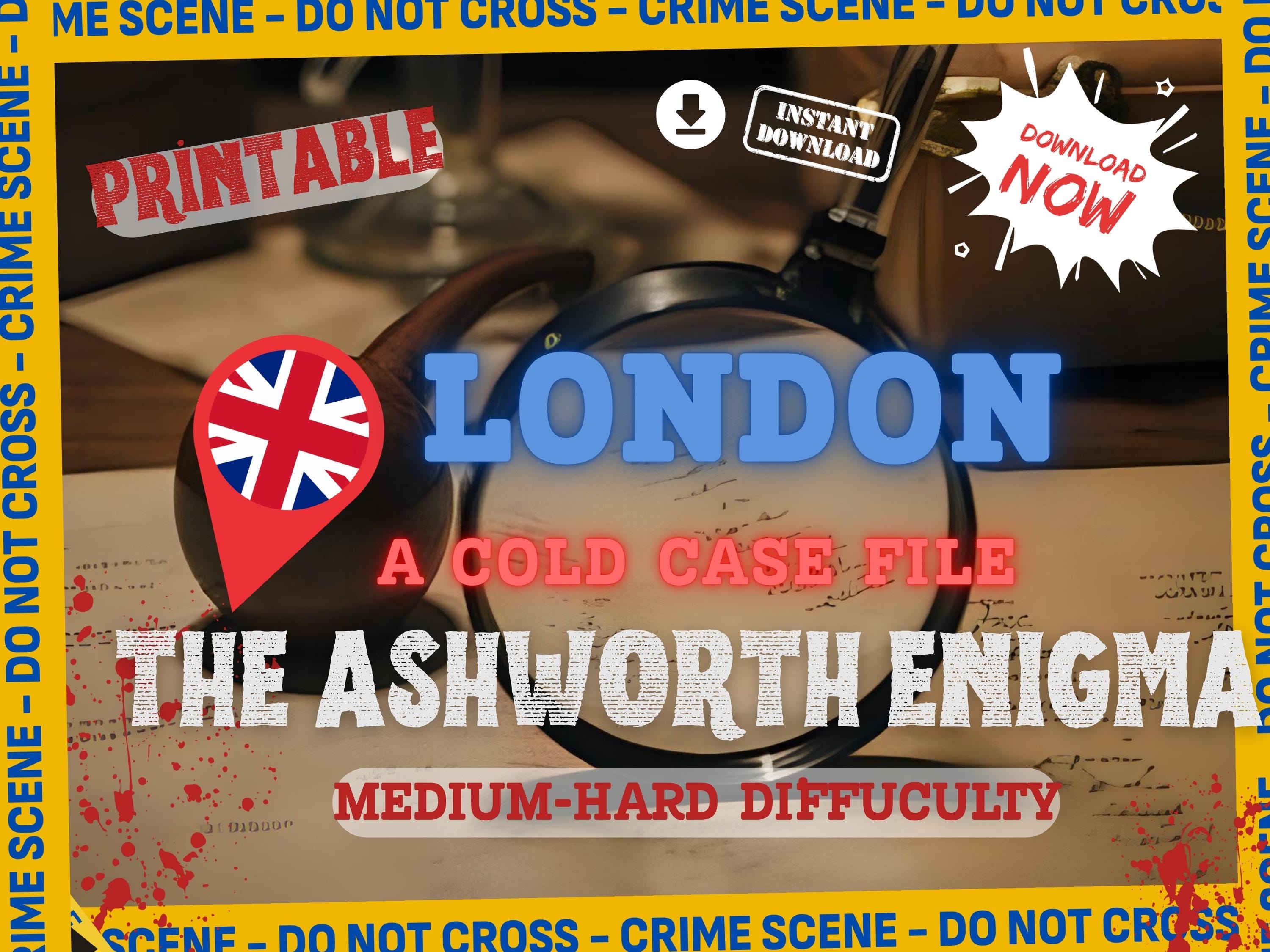 Unsolved London Cold Case File, Printable Murder Mystery Game, Group ...