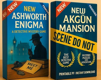 2 Unsolved Mystery Detective Games Bundle,Murder Mystery Printable Case Files,Puzzle Game Night Kit, Instant Download, Christmas Party Game