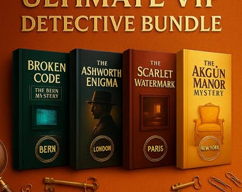Detective Mystery Game Kit, 4 Printable Case Files, Murder Mystery Bundle, Crime Solving Challenge, Instant Download, Holiday Party Game