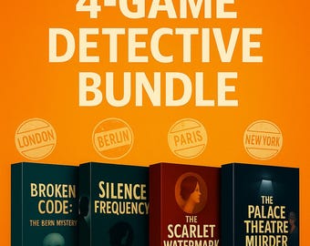 4 Printable Murder Mystery Games, Detective Case Files Bundle, Escape Room Puzzles, Date Night & Party, Instant Download, Holiday Party Game