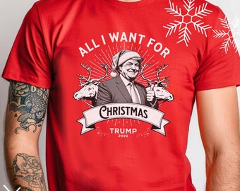 Kerstshirt | Politiek T-shirt Trump 2024 | Grappig kerstcadeau voor hem en haar | Vakantiekleding