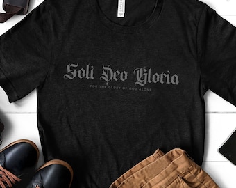 Maglietta Soli Deo Gloria, maglietta cristiana della teologia riformata
