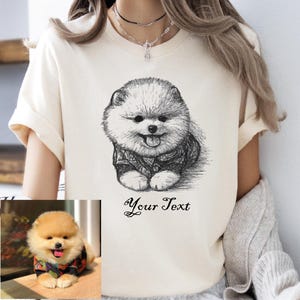Custom Pet T-shirt With Pet Photo And Name, Personalized Pet Portrait Shirt, Custom Dog Cat Graphic Tee, Pet Lover Gift, Dog Lover Shirt