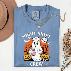 Comfort Colors® Night Shift Crew Nurse Shirt, Night Shift Crew Halloween Shirt, Night Shift Crew Shirt, Nursing Shirt, Halloween Nurse Shirt