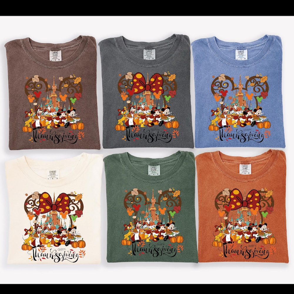 Comfort Disney Mickey Mouse And Friends Thanksgiving Shirt, Thanksgiving Fall Trip, Disney Family Thanksgiving Matching Shirt Bespoketshirt