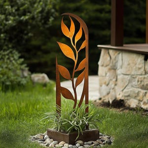 Hohe Blatt-Platte Metall Garten Skulptur - Garten Decor