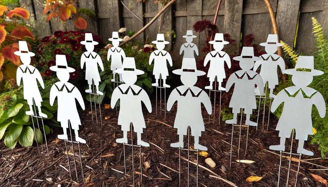 Thanksgiving Pilgrim Garden Stakes - Thanksgiving Decor - Etsy