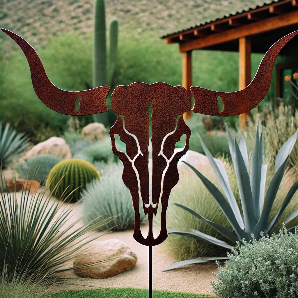 Metal Yard Stake Texas Longhorn - Etsy