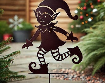 Jolly Giftbearer Elf - Garden Stake