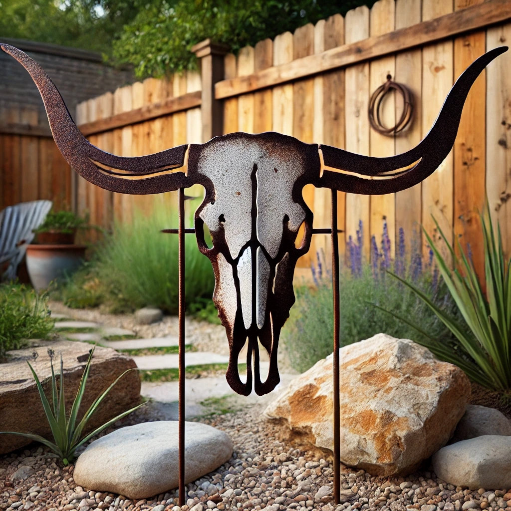 Metal Yard Stake Texas Longhorn - Etsy