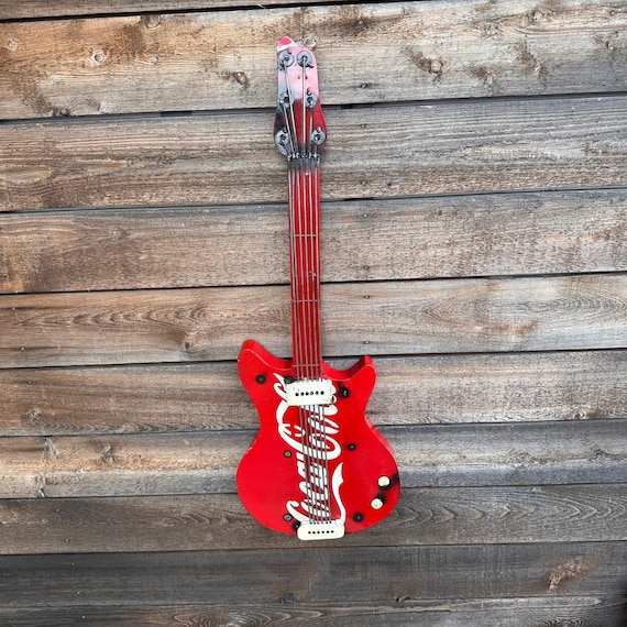 Handmade Metal Coke Guitar Decor - Metal Sign - Etsy