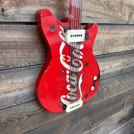 Handmade Metal Coke Guitar Decor - Metal Sign - Etsy