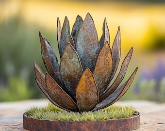 Metal Succulent Sculpture - Garden Decor