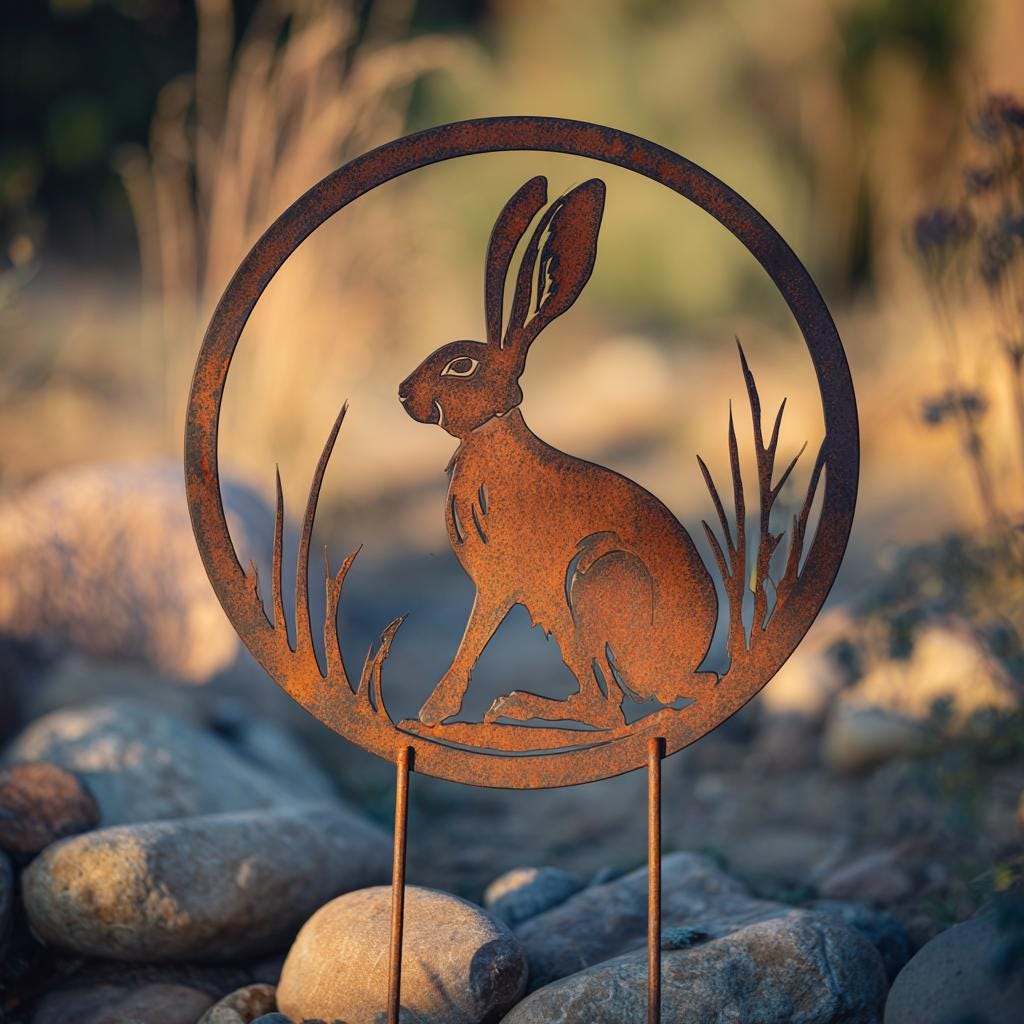 Rabbit Metal Art - Etsy