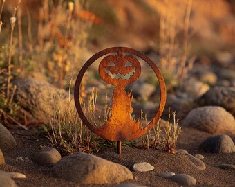 Calabaza Centinela – Estaca de metal para jardín hecha a mano