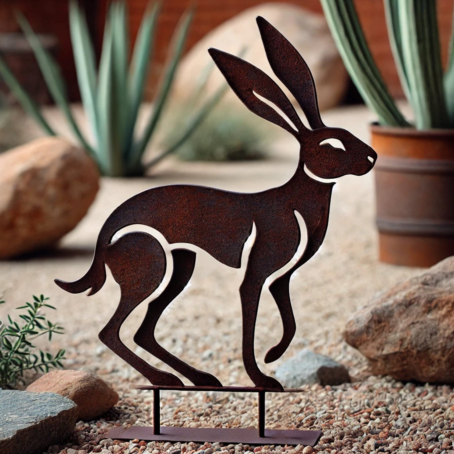 Desert Sprint Jack Rabbit - Garden Stake - Etsy