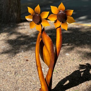 Twin Sunflower Metall Gartenskulptur - Gartendeko