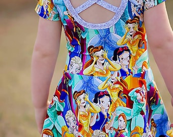 Funny Face Princesses Seamless Digital Design Pattern