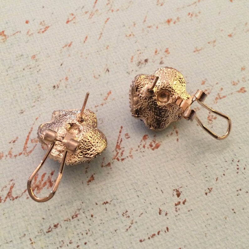 Purple and Gold Rose Flower Rhinestone Earrings